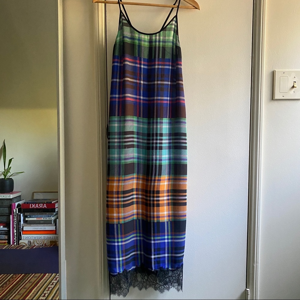 Clover Canyon plaid slip dress small
